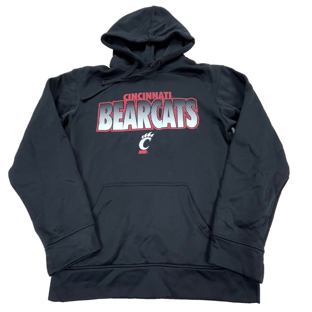 Cincinnati Bearcats Hoodie Men Small Black Sweatshirt Sweater Performance Poly *